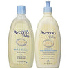 Bundle: Aveeno Baby Daily Moisture Lotion, 18 Ounce + Aveeno Baby Wash & Shampoo, 18 Ounce
