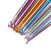 yueton 11 Different Size 10.5" Multicolour Aluminum Tunisian/afghan Crochet Hook Needles (Pack of 11, 2.0mm-8mm)