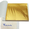 GoldenMoonBay Gold Imitation Leaf Sheet | 3.2" x 3.2" inches Gold Leaf Sheet Gilding for Arts, Crafts, Sculptures, Design Projects & Decorations, (Not Edible) | (100 Sheets)