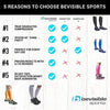 BeVisible Sports Calf Compression Sleeve (1 Pair, Black)