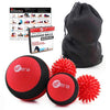 sFera Deep Tissue Massage Balls Set of 4 for Trigger Point Therapy, Myofascial Release | Includes: Small and Large Firm Foam Roller Balls, 2 Spiky Balls, Mesh Bag, Manual