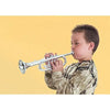 Click n' Play Set of 2 Musical Wind Instruments for Kids - Metallic Silver Saxophone and Trumpet Horn