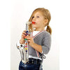 Click n' Play Set of 2 Musical Wind Instruments for Kids - Metallic Silver Saxophone and Trumpet Horn