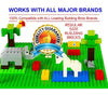 Brickyard Building Blocks 4 Green Baseplates, Improved Design 10 x 10 Inches Large Thick Base Plates for Building Bricks, for Activity Table or Displaying Compatible Construction Toys (4-Pack, Green)