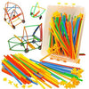 Skoolzy Stem Toys for Boys & Girls - Straws and Connectors with Wheels Fine Motor Skills Engineering Toys Building Blocks - Kids Educational Toys for 3, 4, 5, 6 Year Olds - 400pc Creative Tinker Games